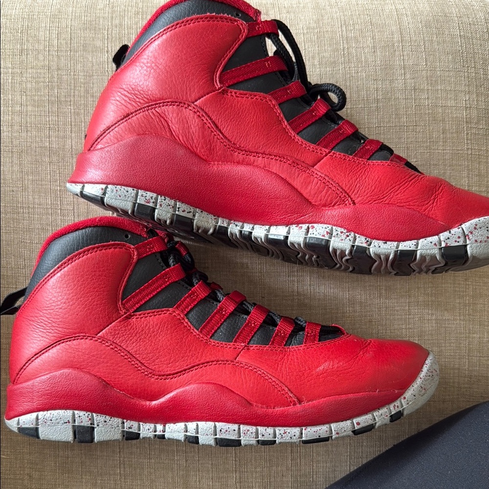 Jordan Red and Black Sneakers